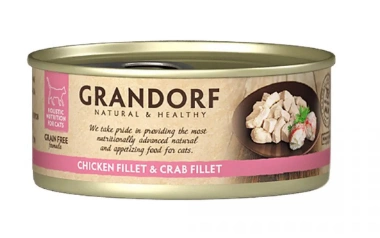 Вологий корм Grandorf CHICKEN FILLET & CRAB FILLET куряча грудка з м'ясом краба, для котів