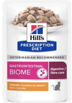 Hill's Prescription Diet Gastrointestinal Biome, Вологий корм з куркою для поліпшення травлення і підтримки ШКТ у котів
