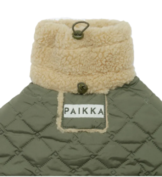 Теплая попона для собак Winter Sherpa Jacket Olive Paikka