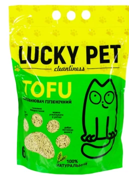 Наполнитель Lucky Pet с тофу для кошачьего туалета, с ароматом зеленого чая