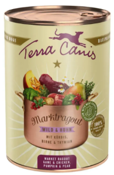 Влажный корм для собак Говядина с брокколи, черникой и шалфеем Markt-Ragout Terracanis