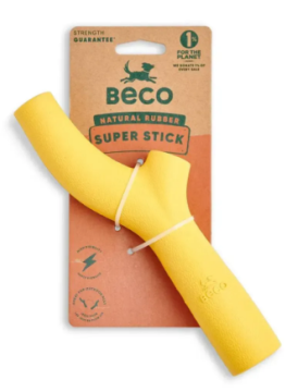 Іграшка з отвором для ласощів для собак Beco Pets Super Stick Жовтий