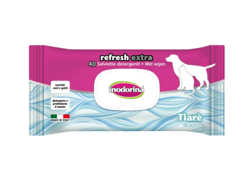 Влажные салфетки для собак и кошек Inodorina refresh extra tiare
