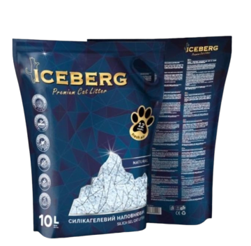 ICEBERG - гигиенический наполнитель на основе силикагеля для кошачьих туалетов, без аромата