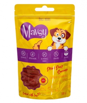 Mavsy Dried Duck Sausage - Мавси Лакомство для собак сосиски с ароматной утки